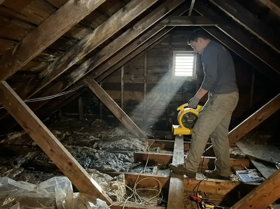 attic-water-damage-drying-proc-007 — frequently asked questions, Emergency Water Extraction & 24/7 Flood Response in Mitchel…